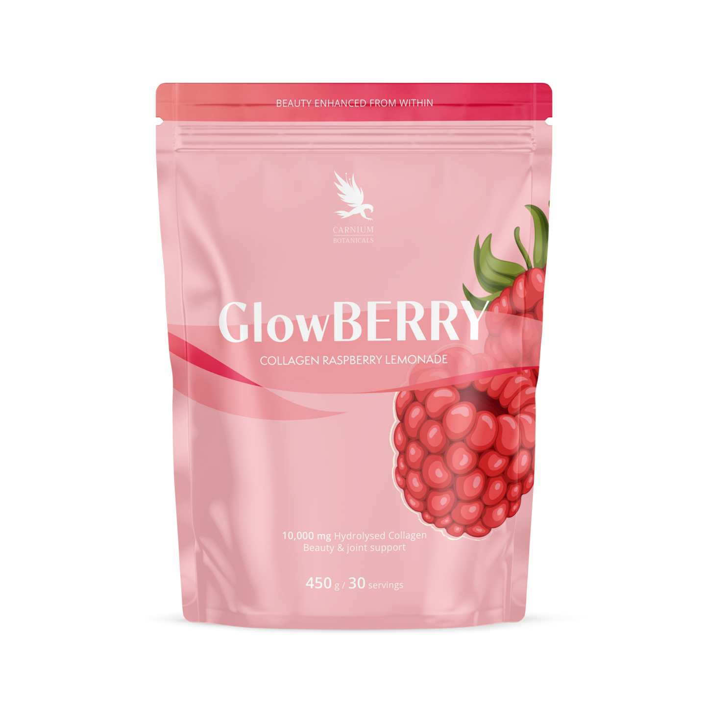 Glow Berry, limonadă cu colagen și aromă de zmeură 450 g