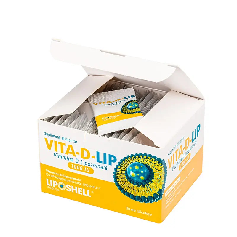 VITA-D-LIP, Vitamina D Lipozomală 1000 IU 30 plicuri, LIPOSHELL