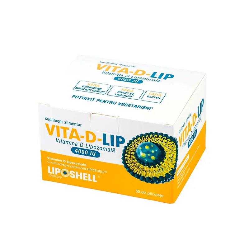 VITA-D-LIP, Vitamina D Lipozomală 4000 IU , 30 plicuri, LIPOSHELL®