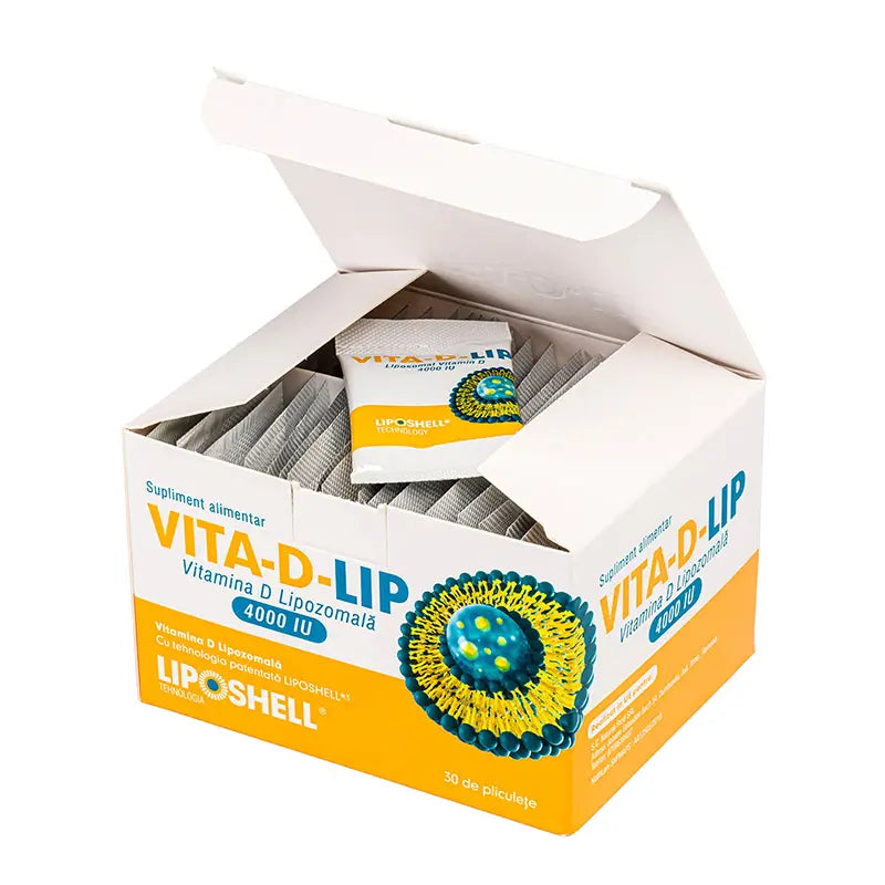 VITA-D-LIP, Vitamina D Lipozomală 4000 IU , 30 plicuri, LIPOSHELL®